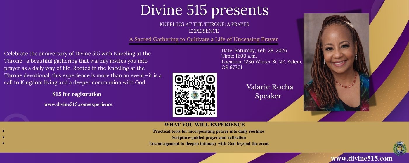 Details for the Kneeling at the Throne Prayer Experience. Shows a qr code and picture of Val Rocha click to know more.